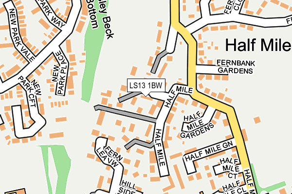 LS13 1BW map - OS OpenMap – Local (Ordnance Survey)
