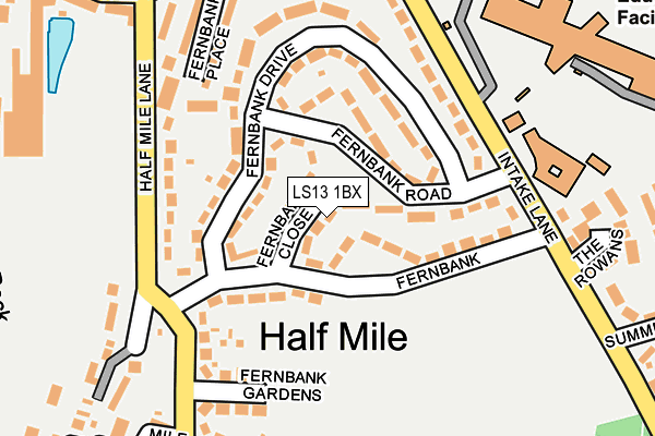 LS13 1BX map - OS OpenMap – Local (Ordnance Survey)