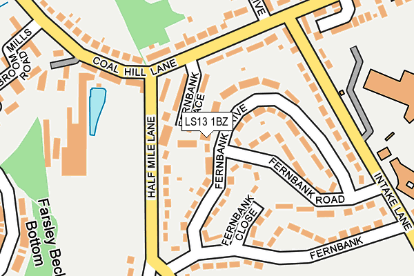 LS13 1BZ map - OS OpenMap – Local (Ordnance Survey)