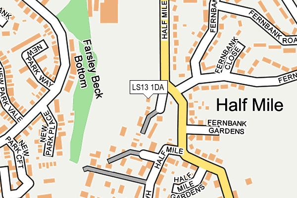 LS13 1DA map - OS OpenMap – Local (Ordnance Survey)