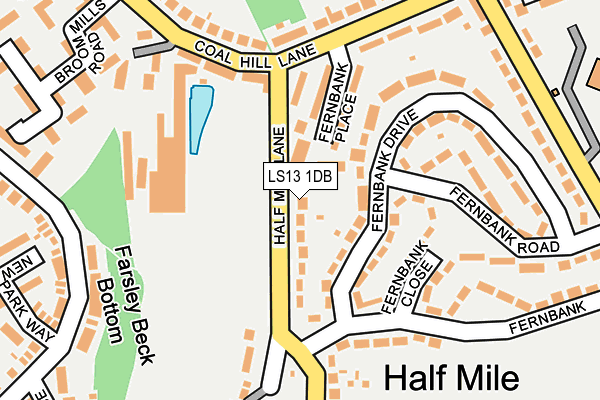 LS13 1DB map - OS OpenMap – Local (Ordnance Survey)