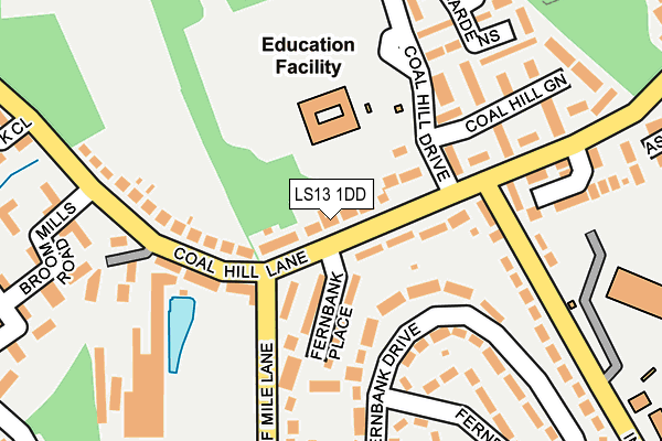 LS13 1DD map - OS OpenMap – Local (Ordnance Survey)
