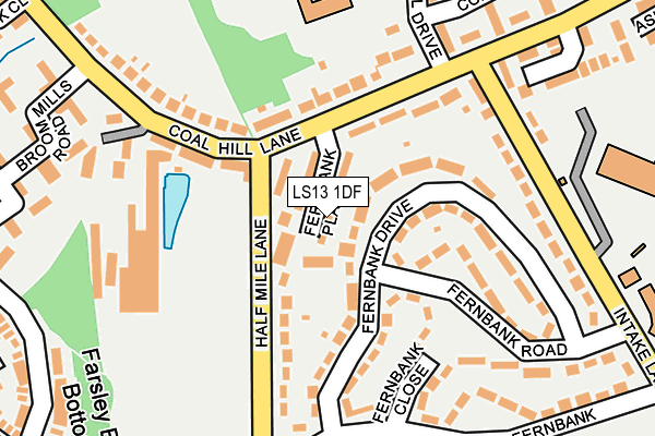 LS13 1DF map - OS OpenMap – Local (Ordnance Survey)