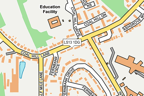 LS13 1DG map - OS OpenMap – Local (Ordnance Survey)