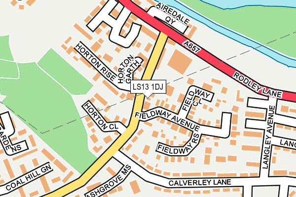 LS13 1DJ map - OS OpenMap – Local (Ordnance Survey)