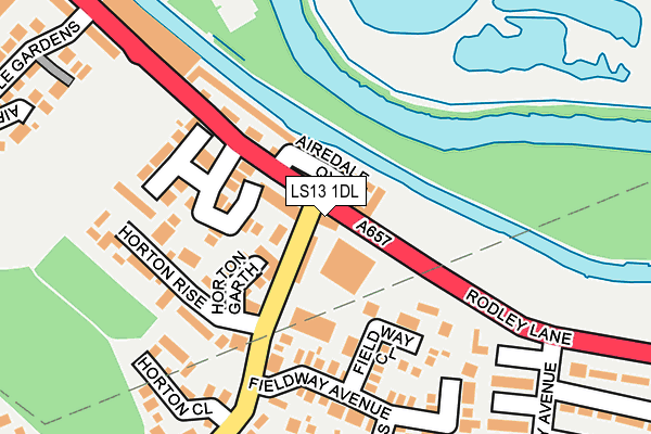 LS13 1DL map - OS OpenMap – Local (Ordnance Survey)
