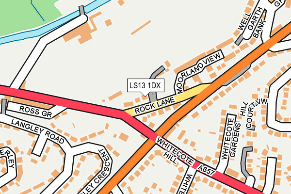 LS13 1DX map - OS OpenMap – Local (Ordnance Survey)