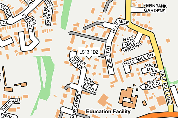LS13 1DZ map - OS OpenMap – Local (Ordnance Survey)