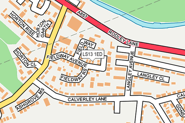 LS13 1ED map - OS OpenMap – Local (Ordnance Survey)