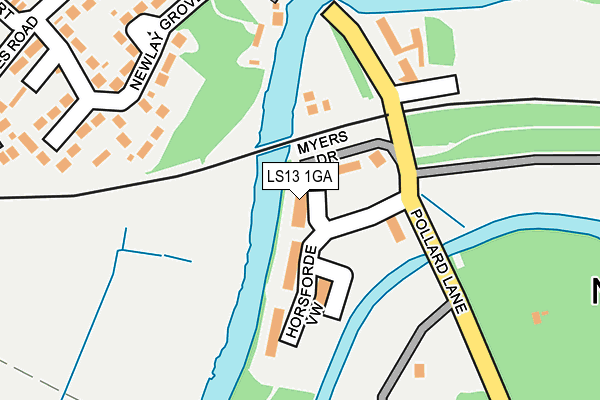 LS13 1GA map - OS OpenMap – Local (Ordnance Survey)