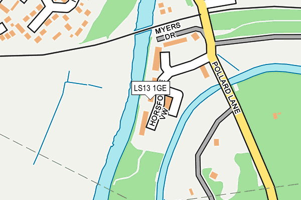 LS13 1GE map - OS OpenMap – Local (Ordnance Survey)