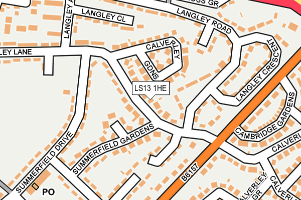 LS13 1HE map - OS OpenMap – Local (Ordnance Survey)