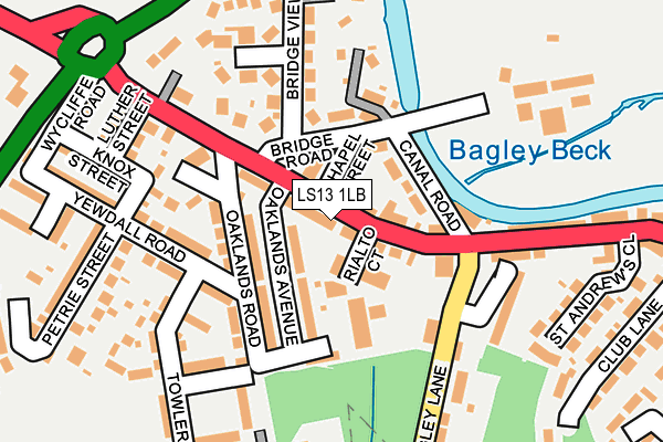 LS13 1LB map - OS OpenMap – Local (Ordnance Survey)
