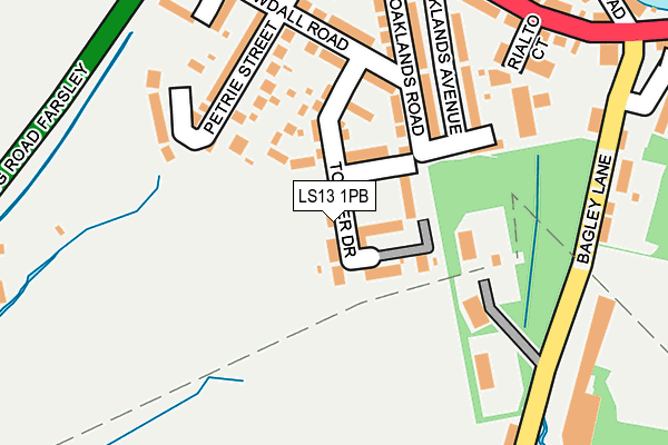 LS13 1PB map - OS OpenMap – Local (Ordnance Survey)