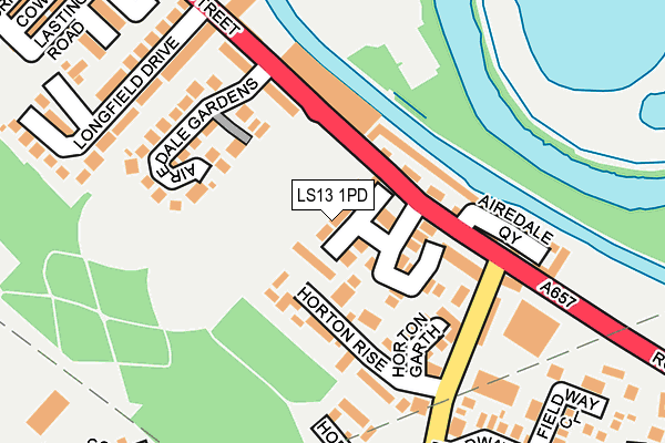 LS13 1PD map - OS OpenMap – Local (Ordnance Survey)