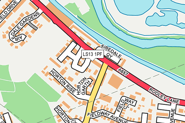 LS13 1PF map - OS OpenMap – Local (Ordnance Survey)