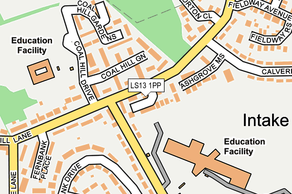 LS13 1PP map - OS OpenMap – Local (Ordnance Survey)