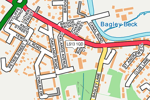 LS13 1QD map - OS OpenMap – Local (Ordnance Survey)