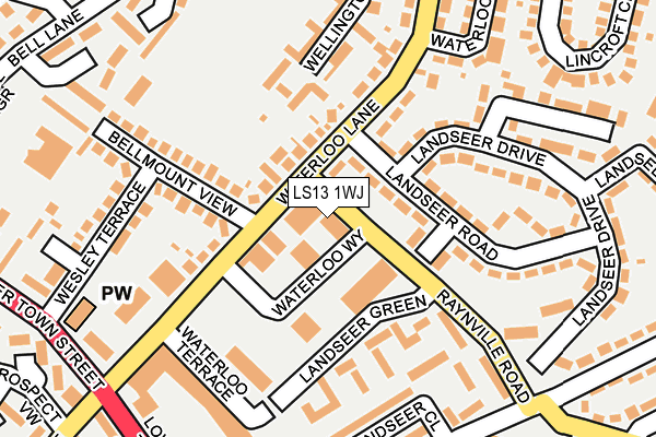 LS13 1WJ map - OS OpenMap – Local (Ordnance Survey)