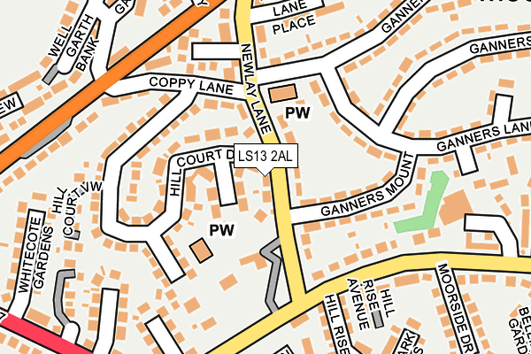 LS13 2AL map - OS OpenMap – Local (Ordnance Survey)