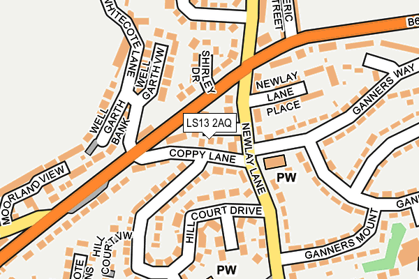 LS13 2AQ map - OS OpenMap – Local (Ordnance Survey)