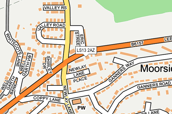 LS13 2AZ map - OS OpenMap – Local (Ordnance Survey)
