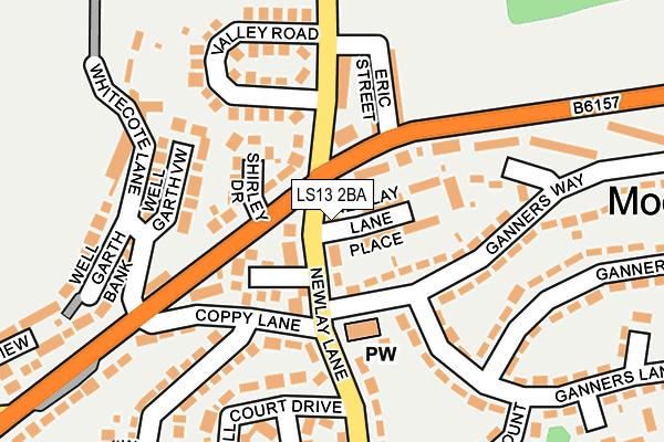 LS13 2BA map - OS OpenMap – Local (Ordnance Survey)