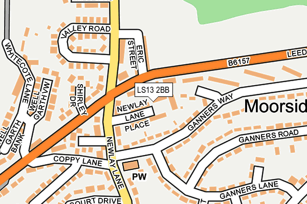 LS13 2BB map - OS OpenMap – Local (Ordnance Survey)