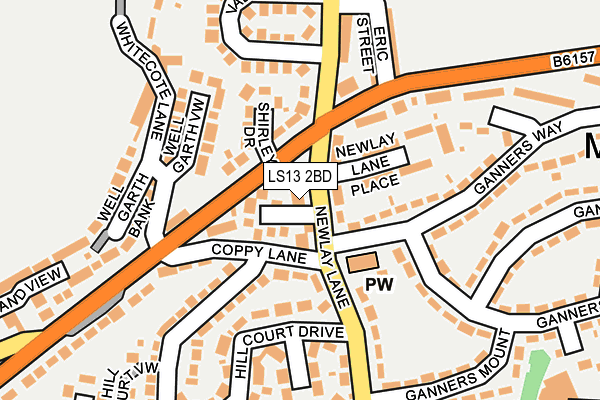LS13 2BD map - OS OpenMap – Local (Ordnance Survey)