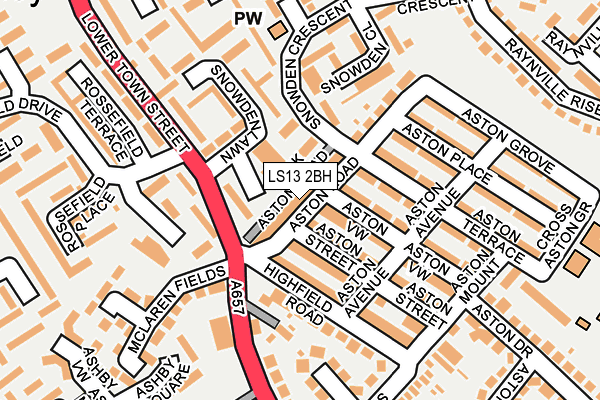 LS13 2BH map - OS OpenMap – Local (Ordnance Survey)