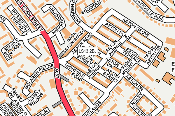 LS13 2BJ map - OS OpenMap – Local (Ordnance Survey)