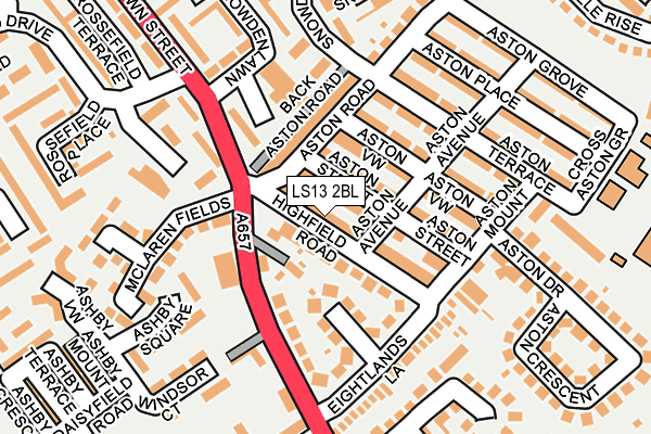 LS13 2BL map - OS OpenMap – Local (Ordnance Survey)