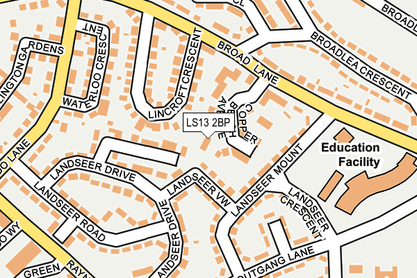 LS13 2BP map - OS OpenMap – Local (Ordnance Survey)