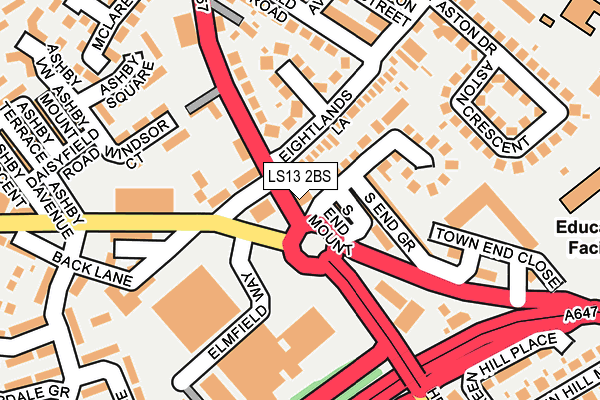 LS13 2BS map - OS OpenMap – Local (Ordnance Survey)
