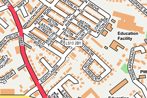 LS13 2BY map - OS OpenMap – Local (Ordnance Survey)