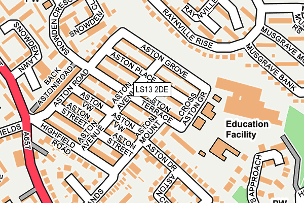 LS13 2DE map - OS OpenMap – Local (Ordnance Survey)