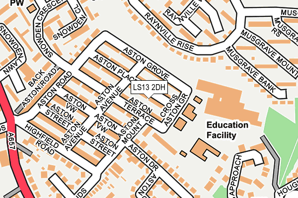 LS13 2DH map - OS OpenMap – Local (Ordnance Survey)