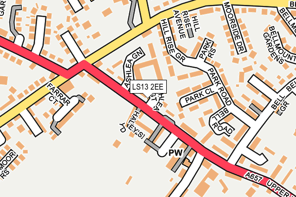 LS13 2EE map - OS OpenMap – Local (Ordnance Survey)