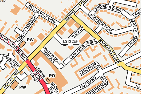 LS13 2EF map - OS OpenMap – Local (Ordnance Survey)