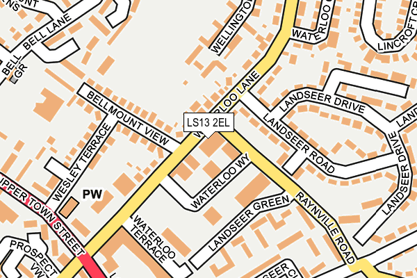 LS13 2EL map - OS OpenMap – Local (Ordnance Survey)