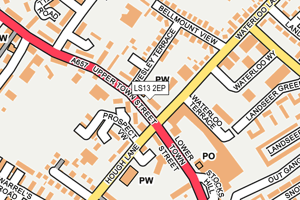 LS13 2EP map - OS OpenMap – Local (Ordnance Survey)
