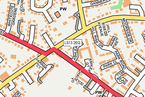 LS13 2EQ map - OS OpenMap – Local (Ordnance Survey)
