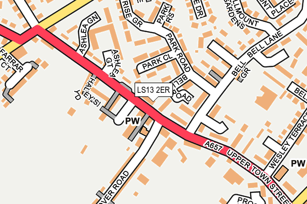 LS13 2ER map - OS OpenMap – Local (Ordnance Survey)