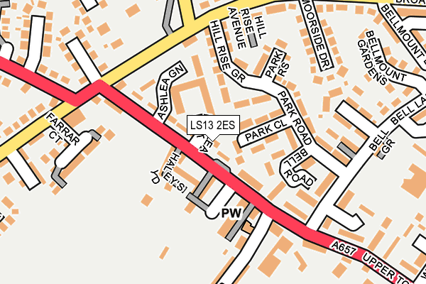LS13 2ES map - OS OpenMap – Local (Ordnance Survey)
