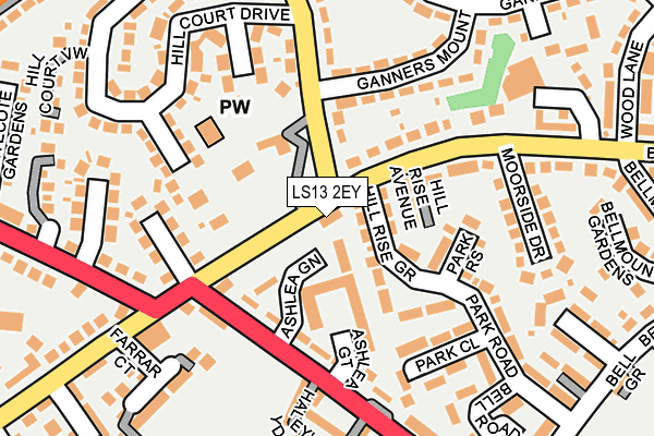 LS13 2EY map - OS OpenMap – Local (Ordnance Survey)