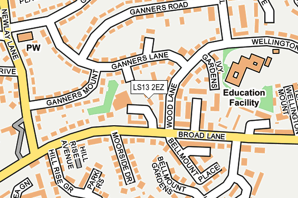 LS13 2EZ map - OS OpenMap – Local (Ordnance Survey)