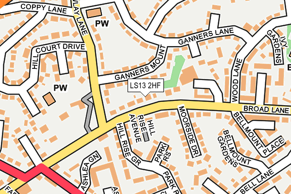 LS13 2HF map - OS OpenMap – Local (Ordnance Survey)