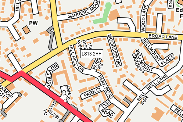 LS13 2HH map - OS OpenMap – Local (Ordnance Survey)