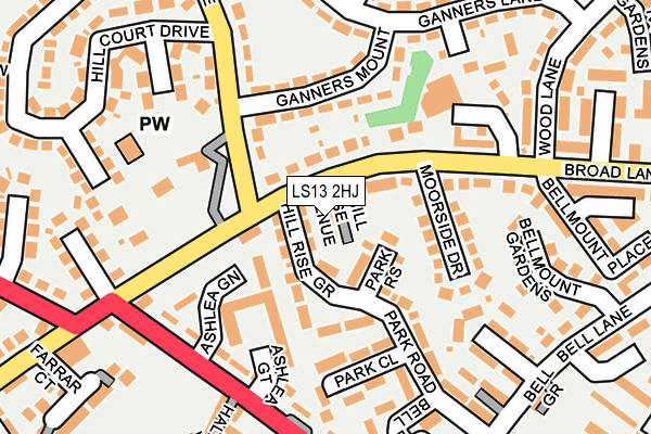 LS13 2HJ map - OS OpenMap – Local (Ordnance Survey)