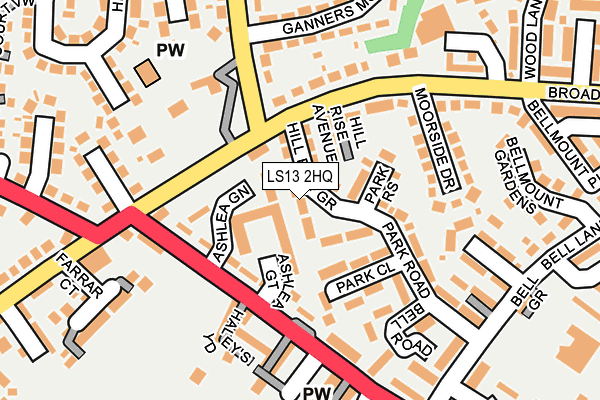 LS13 2HQ map - OS OpenMap – Local (Ordnance Survey)